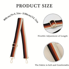 Colorblock Shoulder Bag Strap Adjustable Replacement Accessory