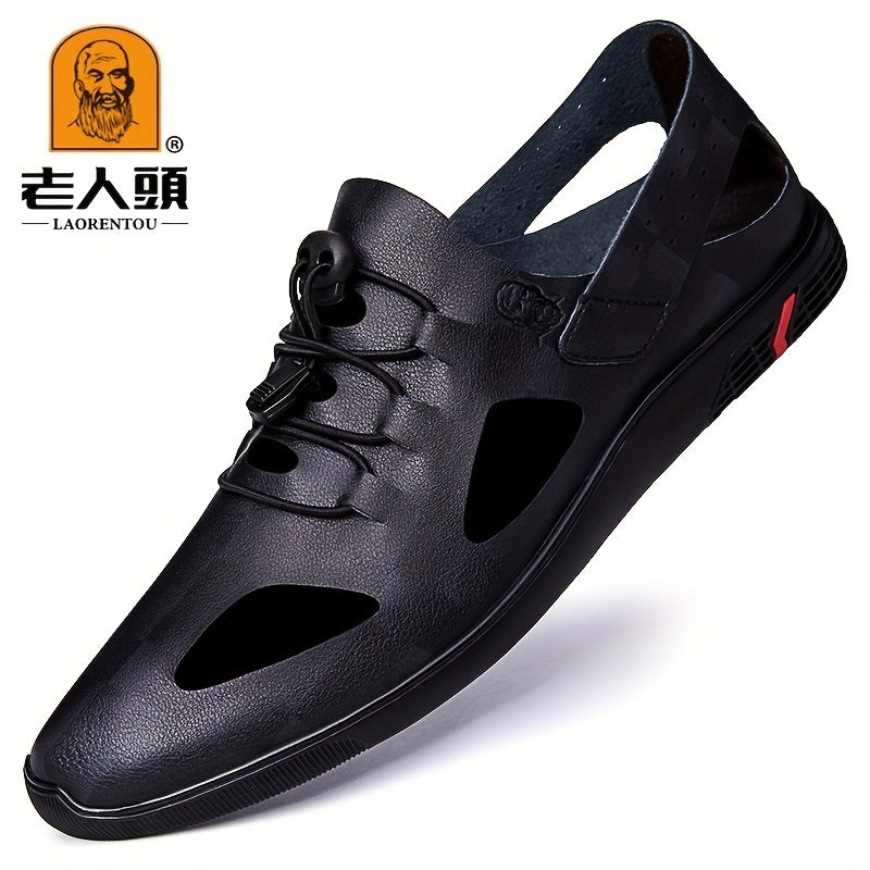 Men's Breathable Leather Sandals Slip On Outdoor Beach Spring Summer