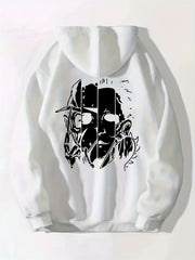 Cartoon Print Zip Up Hoodie Drawstring Casual Hooded Sweatshirt Women's Clothing