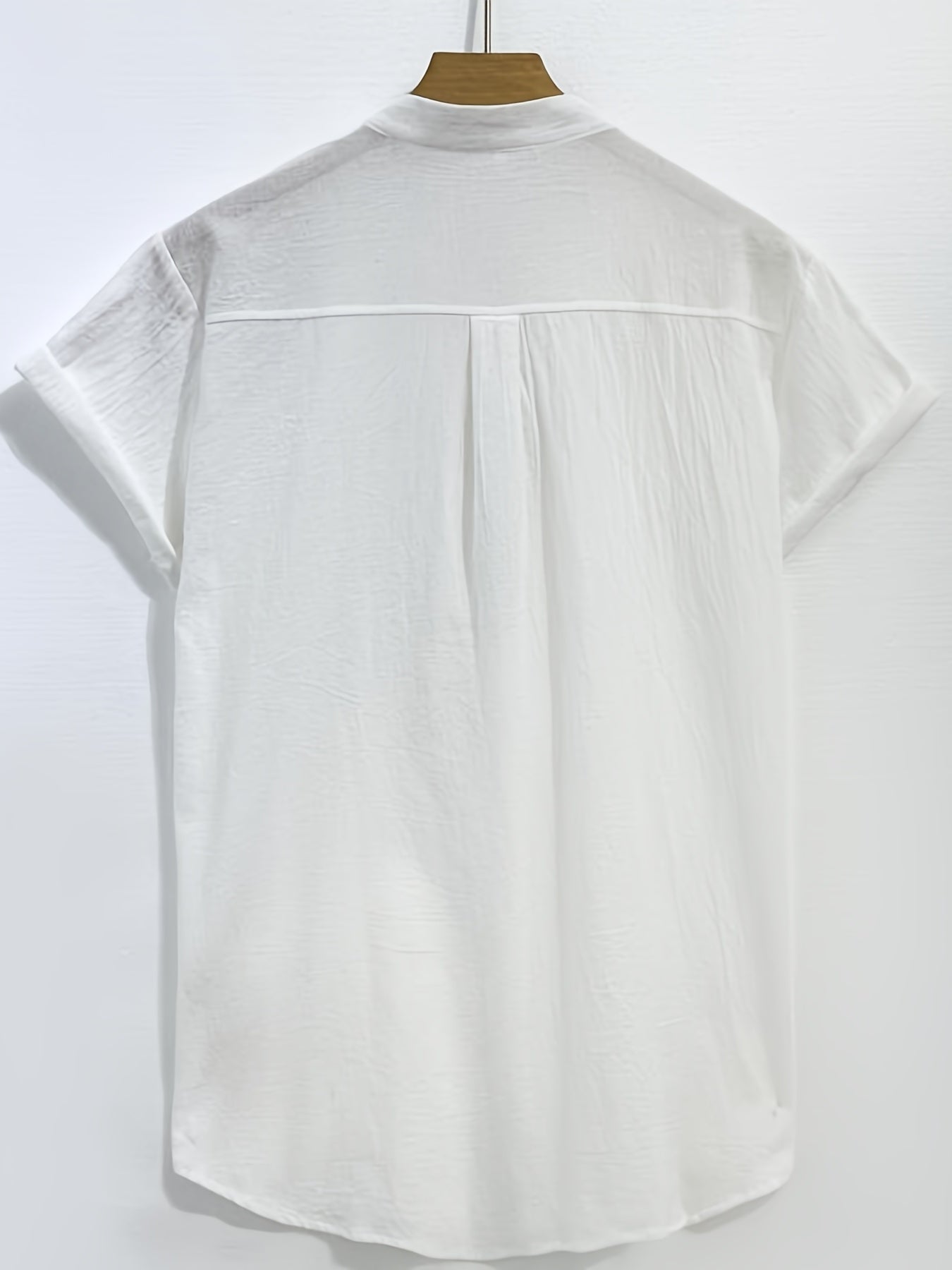 Men's Casual Cotton Short Sleeve Shirt for Summer Vacation
