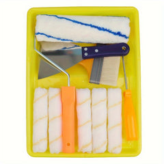 Paint Tool Set Roller Tray Stainless Steel Putty Latex Brush Coating House