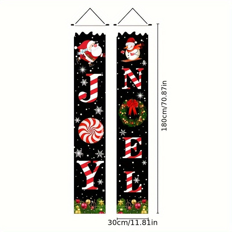 Christmas Door Banners Hanging Couplet Porch Signs Indoor Outdoor