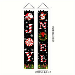 Christmas Door Banners Hanging Couplet Porch Signs Indoor Outdoor