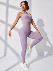 Yoga Sports Set: Bra with Chest Pad & High Waist Leggings