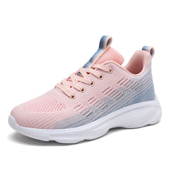Thick Sole Shock Absorption Woven Shoes Mesh Non Slip Running Shoes
