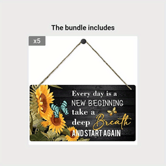 Sunflower Butterfly Hanging Decoration with Motivational Sayings