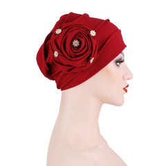 Ladies Pearl Bandana Hat Solid Beanie Valentines