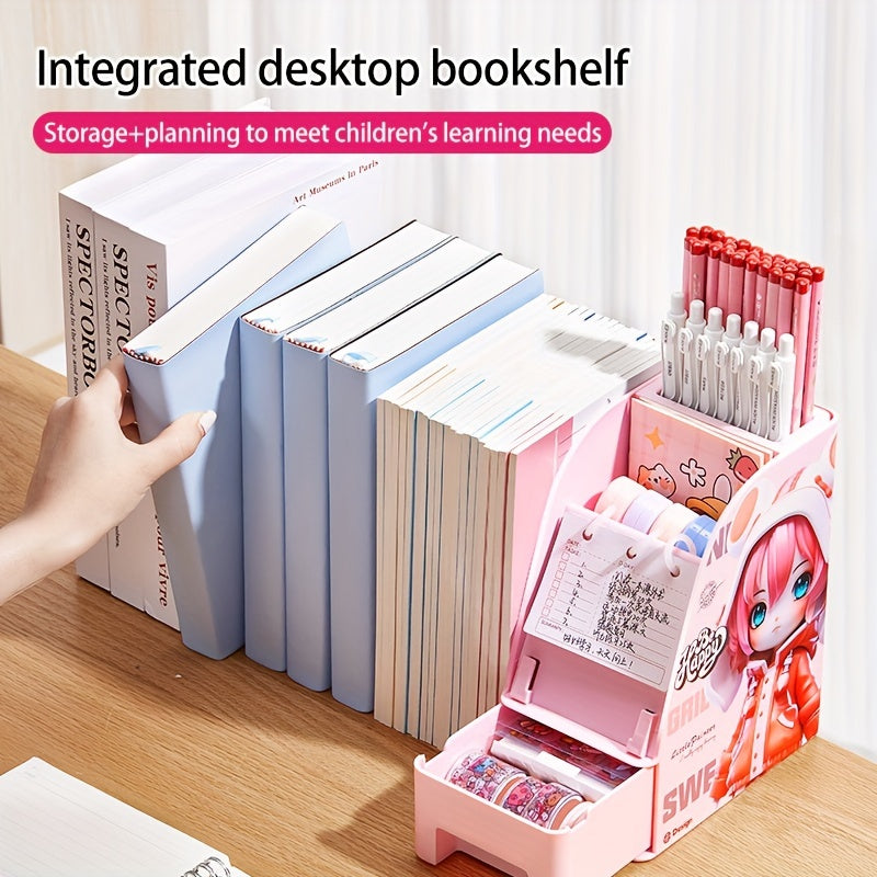 Cat Prince 3-in-1 Book Stand w/ Storage Box & Schedule - Creative Stationery