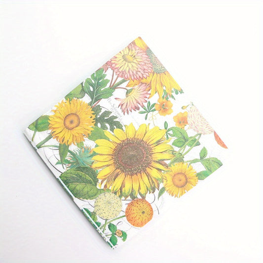 Sunflower Luncheon Napkins - 20pcs - Sunflower Theme Party Supplies