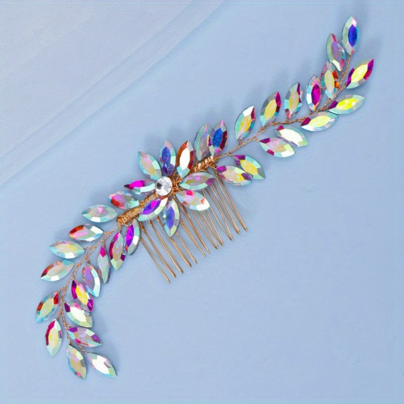 Crystal Bridal Hair Comb Headdress Rhinestone Insert Comb Prom Hair Accessories