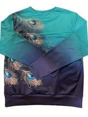 Abstract Print Crew Neck Sweatshirt