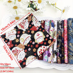 30-50pcs Japanese Quilting Fabric Bundle - DIY Sewing Cotton Quarters