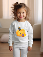 OERYUI Kids Halloween Cake Graphic Sweatshirt Comfy Pullover