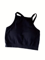 Camisole Halter Top With Chest Pads for Teens 13-20 Years