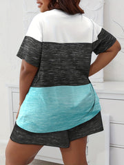 Ombre Coconut Tree Print Plus Size Pajama Set