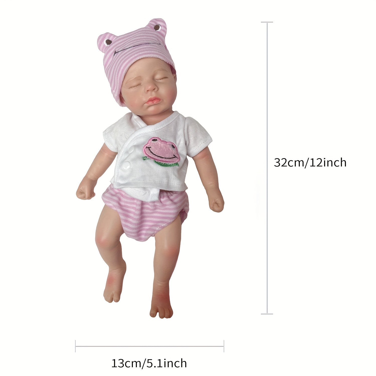 6" Reborn Baby Girl Doll Soft Silicone Lifelike Newborn with Pink Hat