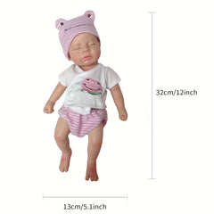 6" Reborn Baby Girl Doll Soft Silicone Lifelike Newborn with Pink Hat