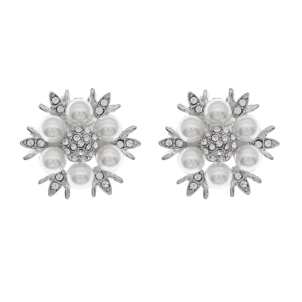 Round Rhinestones Shoe Clip Faux Pearl Shoe Buckle Clips