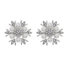 Round Rhinestones Shoe Clip Faux Pearl Shoe Buckle Clips