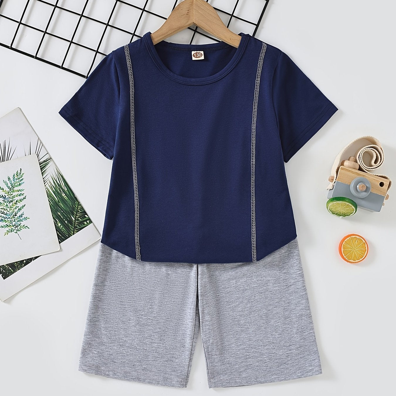 Boys Short Sleeve T Shirt & Shorts Set Kids Summer Clothes