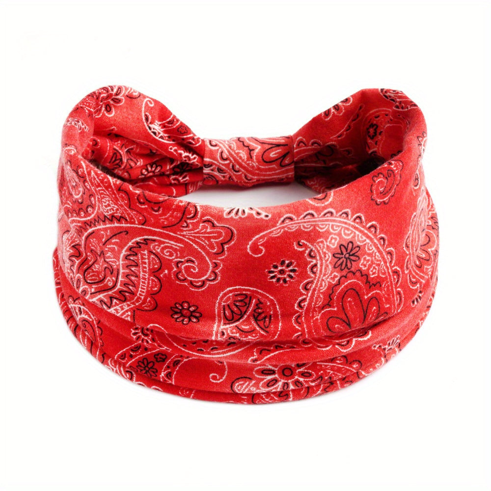 Retro Paisley Pattern Headband Boho Style Hair Band