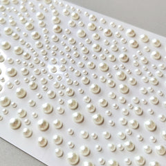 Flat Back Pearl Stickers Self Adhesive for Beauty Makeup Nail Art Phone DIY