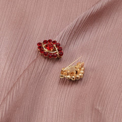 Boho Rhinestone Pins Wrist Pins Silky Scarf Fixed Buckles Dress Shirt Brooches
