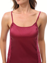 Sexy Satin Spaghetti Strap Lounge Dress