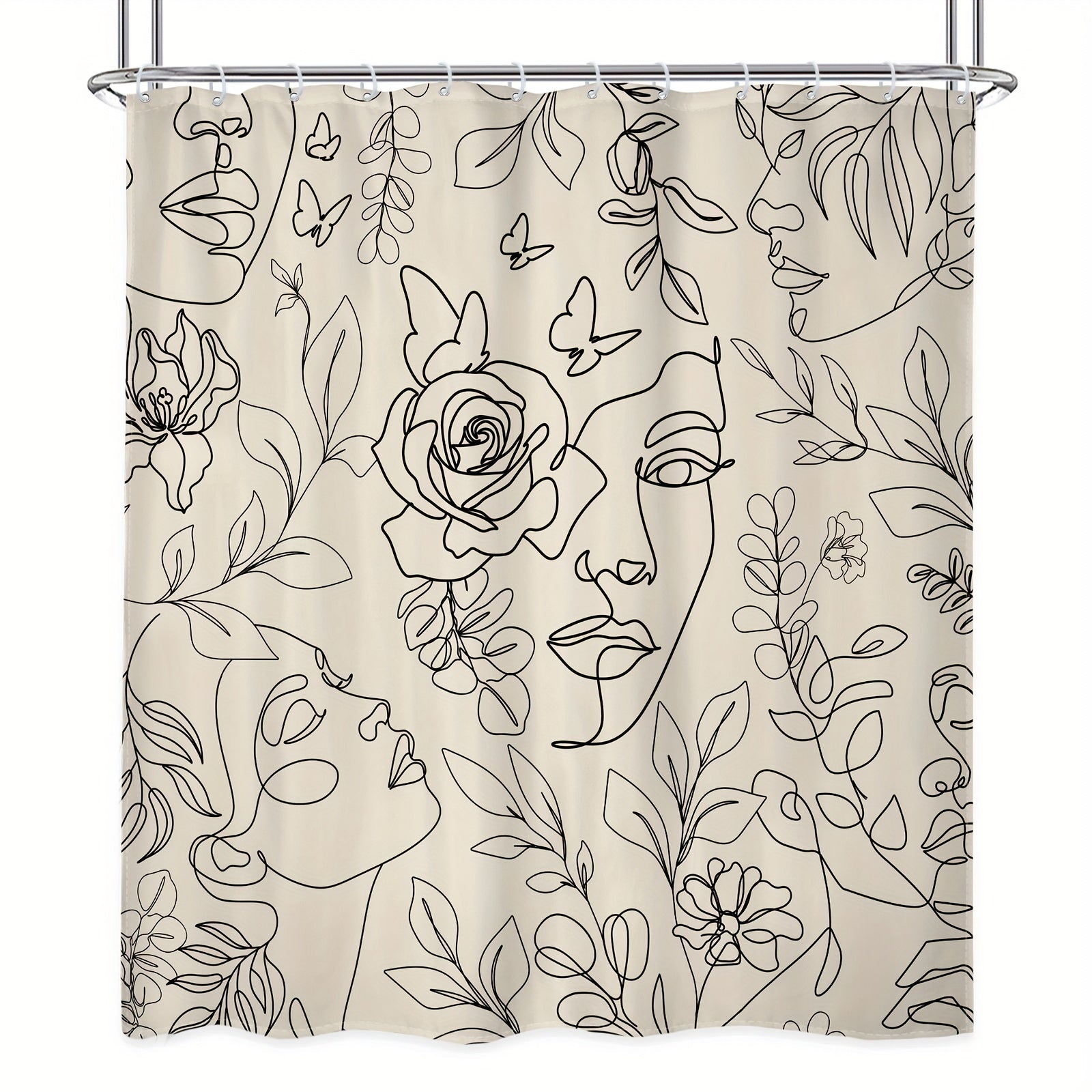 Abstract Face Shower Curtain