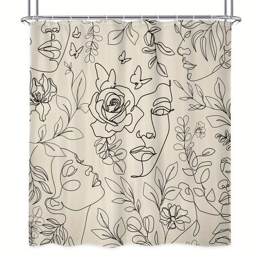 Abstract Face Shower Curtain