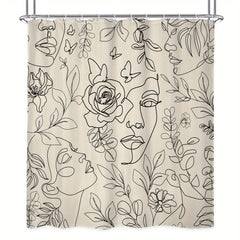 Abstract Face Shower Curtain