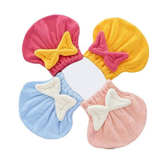 Hair Drying Towel with Bow Shower Cap