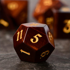 7pcs Red Tiger's Eye Gemstone Dices For RPG Games