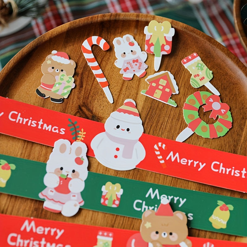 11pcs Xmas Edge Insert Stickers Cupcake Decor Self-adhesive Cup Covers