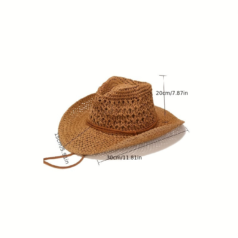Men's Straw Beach Hat Summer Sun Protection Outdoor Travel Casual Cap