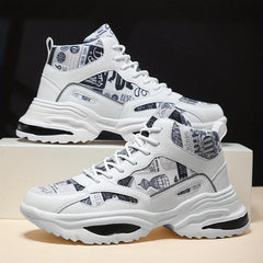 Men's Chunky Shoes Comfy Non Slip Lace Up Casual Sneakers For Outdoor Activities