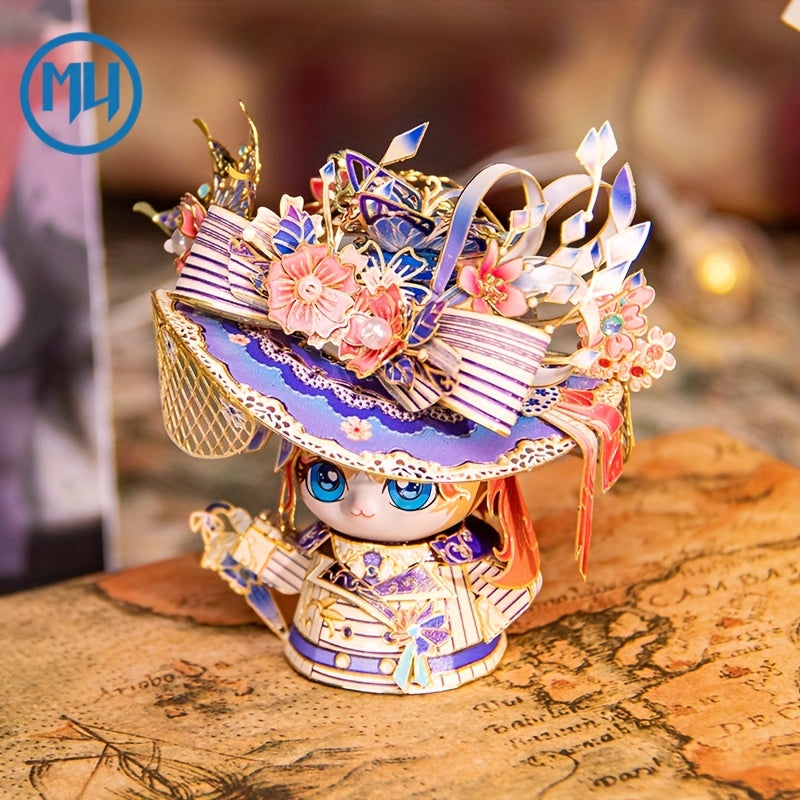 MU Rose Cat Metal Assembled Model DIY Puzzle Gift Decoration