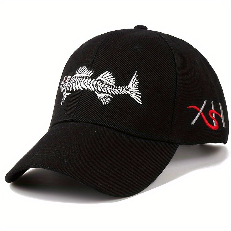 Fish Embroidery Baseball Cap Outdoor Sun Protection Duck Tongue Cap