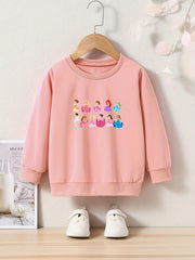 OERYUI Cartoon Princesses Print Pullover Top Kids Clothes Spring Fall