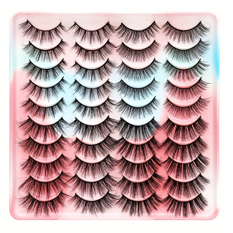 20 Pairs Chemical Fiber False Eyelashes Natural Wild Style Curli