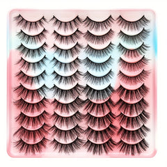 20 Pairs Chemical Fiber False Eyelashes Natural Wild Style Curli