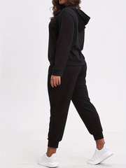 Solid Hoodie & Joggers 2 Piece Set