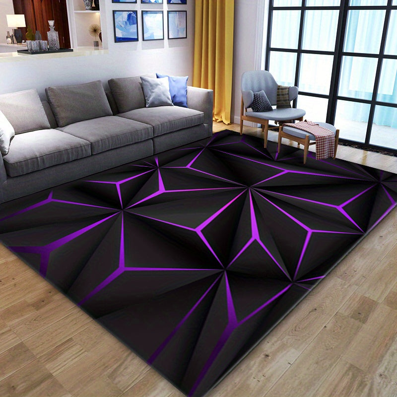 Modern Abstract Art Area Rug Geometry Floor Carpet Indoor Non Slip Easy Clean