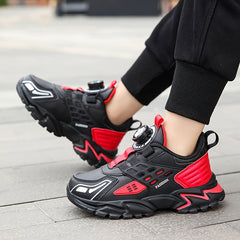 Rotating Buckle Boy's Basketball Shoes Non Slip Sneakers