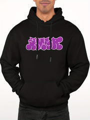 Men's Cartoon Letter Print Hooded Sweatshirt for Autumn and Winter