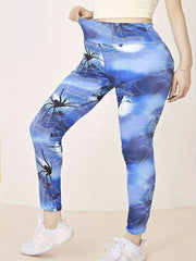 Sports Leggings Women's Plus Piping High Rise Leggings