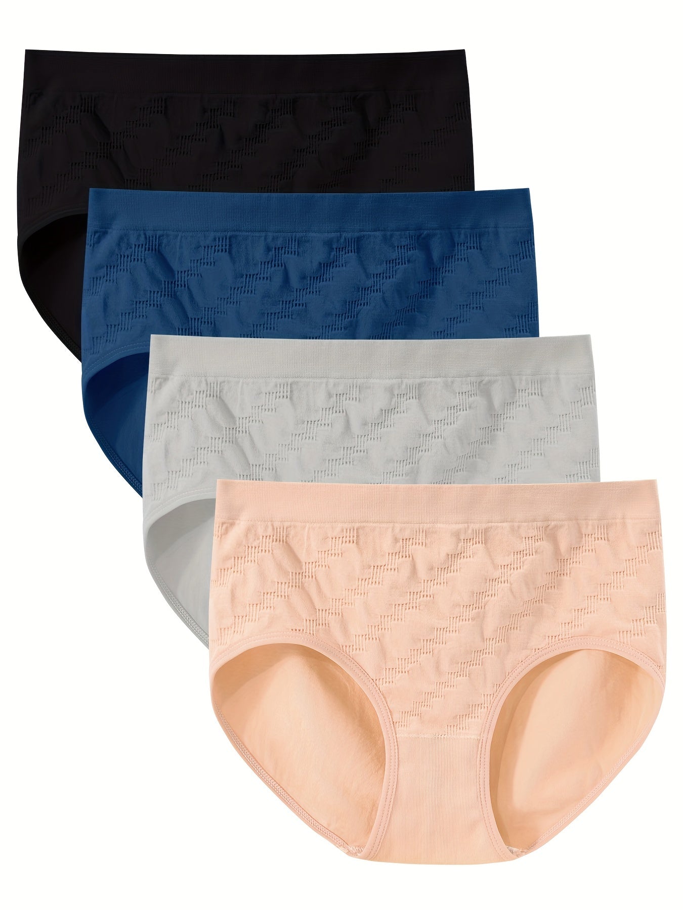 4pcs Comfy Mid Rise Panties Women's Lingerie