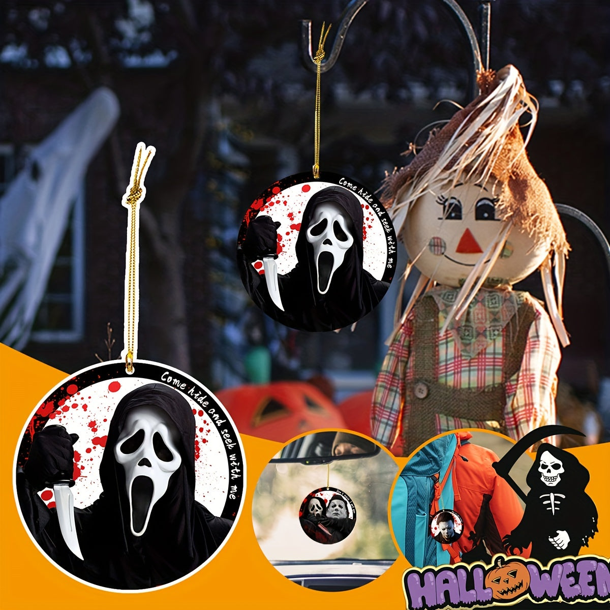 Horror Acrylic Hanging Ornament for Home Decor and Halloween
