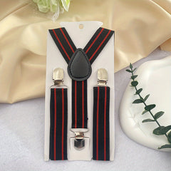 Kids Spotted Striped Short Suspenders with Jockstrap Clip