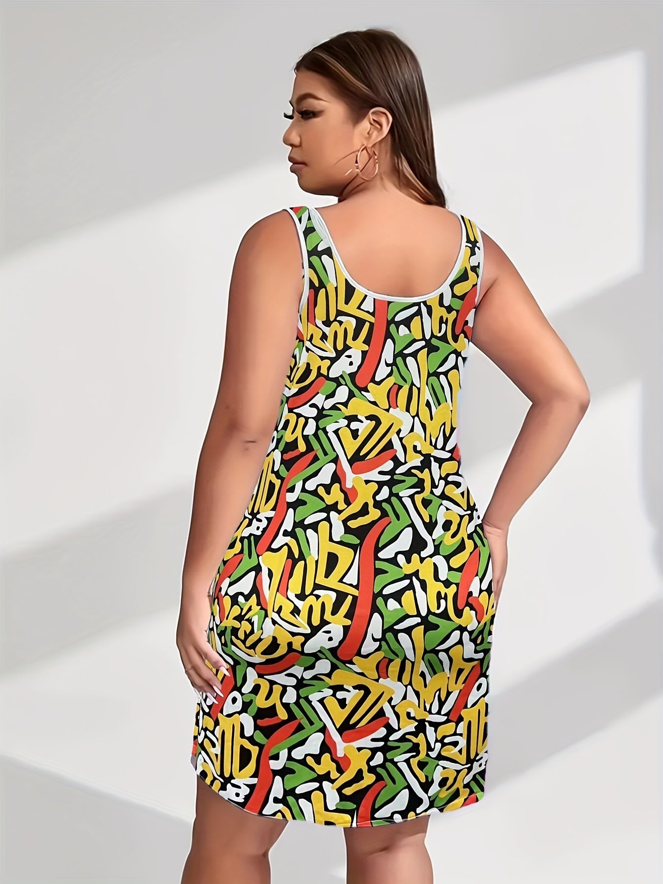 Allover Print Square Neck Stretch Nightdress